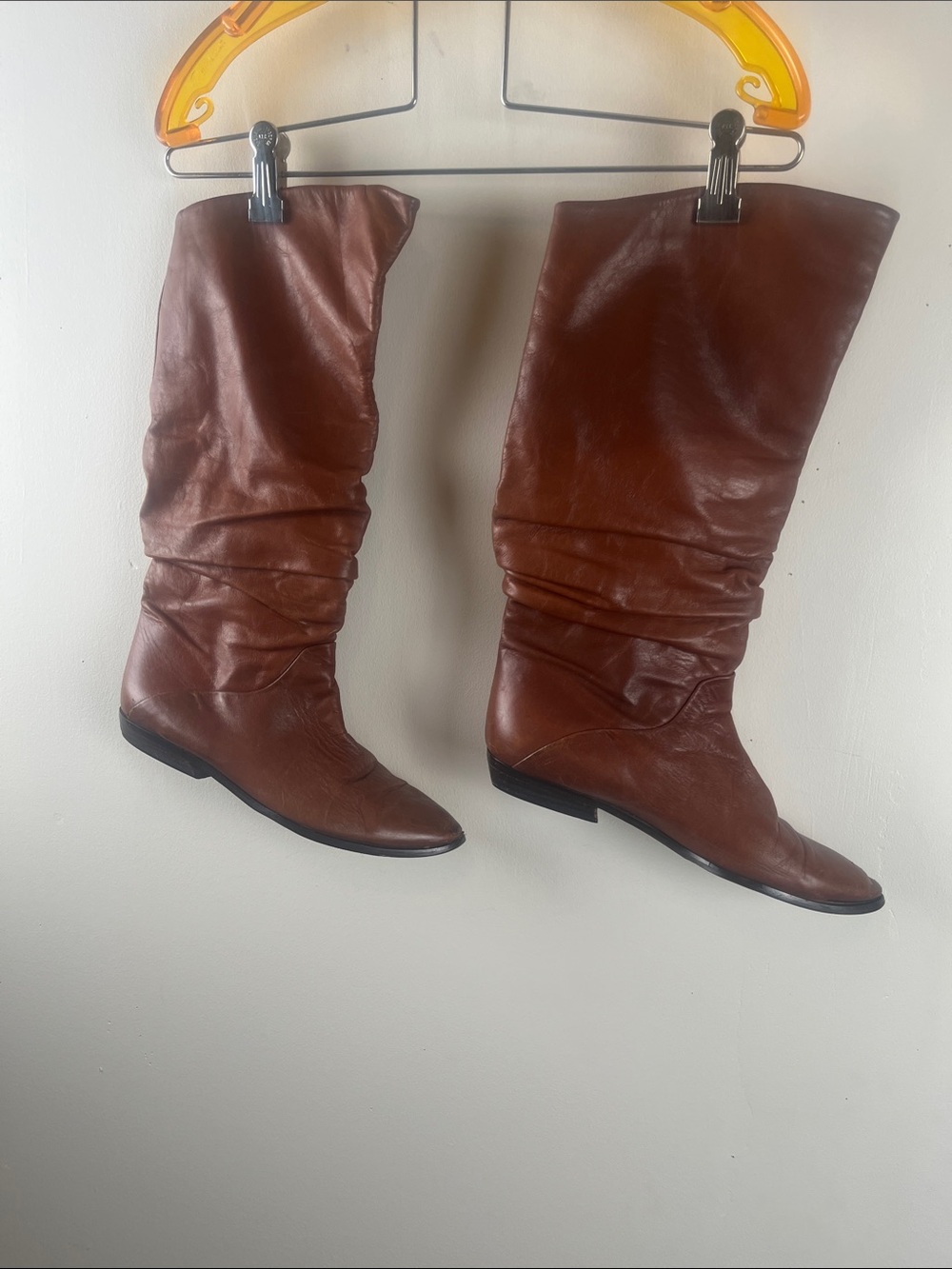 Vintage Bandolino Brown Leather Slouch Boots